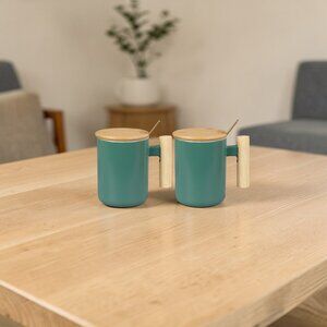 Set Of 2 Colored Ceramic Coffee Tea Cup Mug